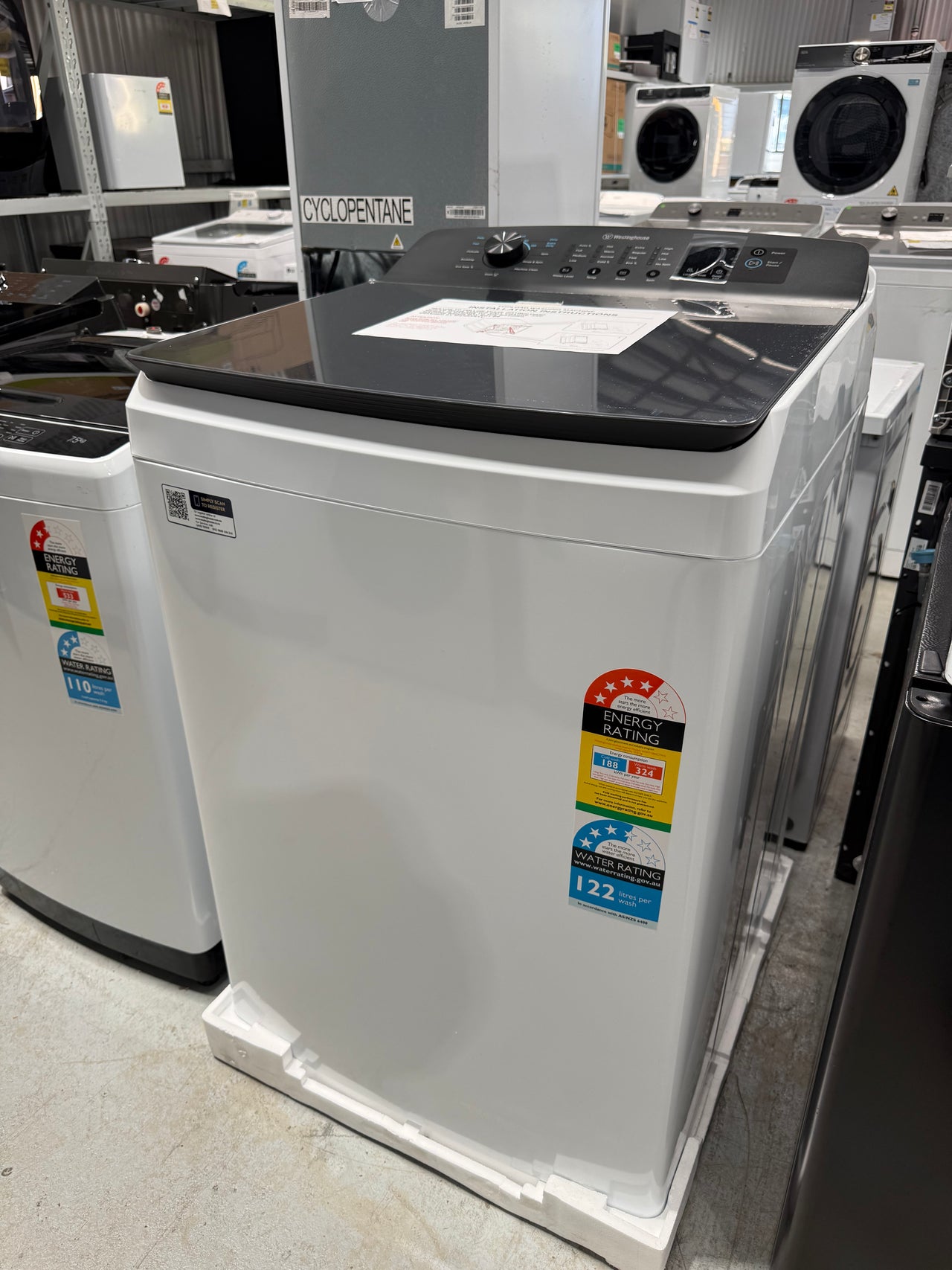 Transportation damaged Westinghouse 10kg EasyCare 700 Top Load Washing Machine WWT1084C7WA