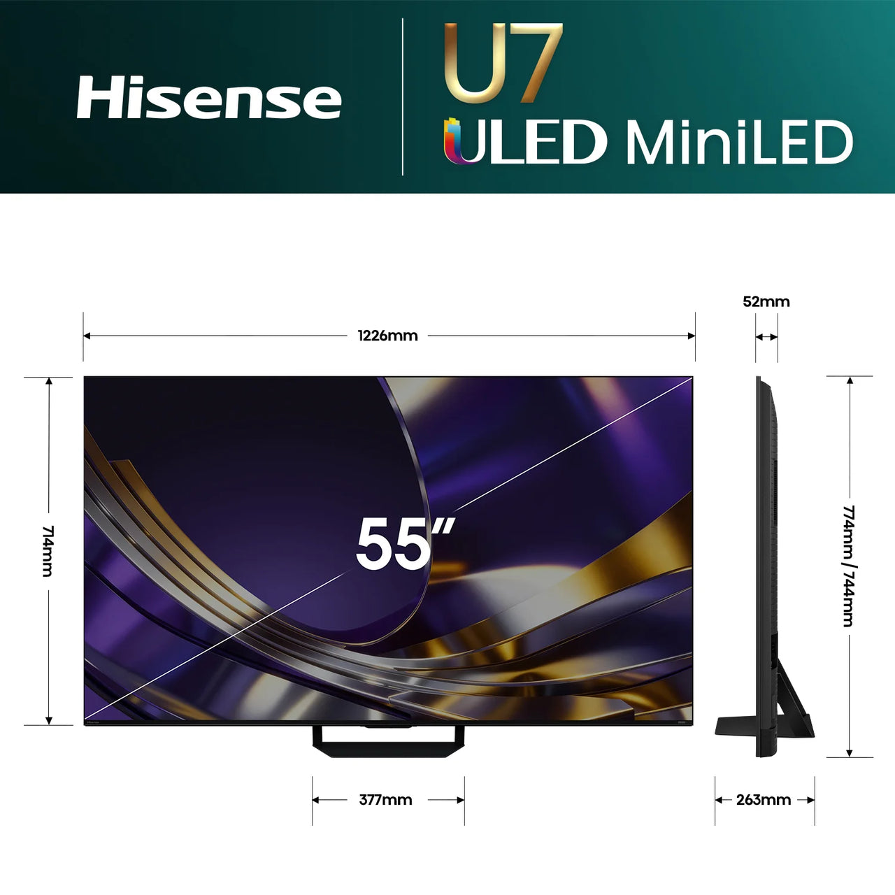 Carton damaged Hisense 55" U7S ULED MiniLED 165Hz 4K Smart TV – 55U7SAU