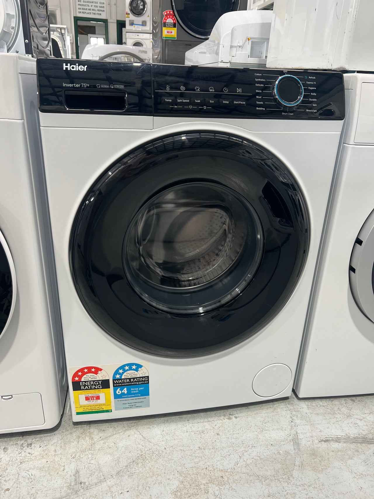 Factory second Haier 7.5kg Front Load Washer HWF75AW3 - Second Hand Appliances Geebung