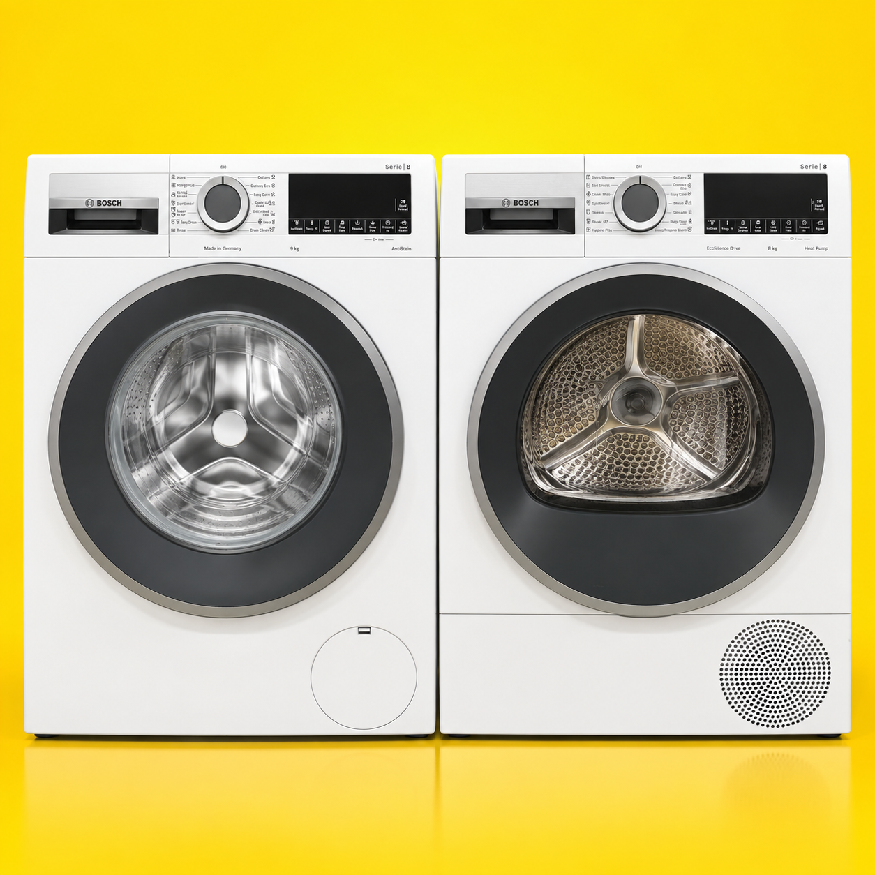 Laundry package/Bosch 9kg Front Load Washer + 8kg Heat Pump Dryer Laundry Set