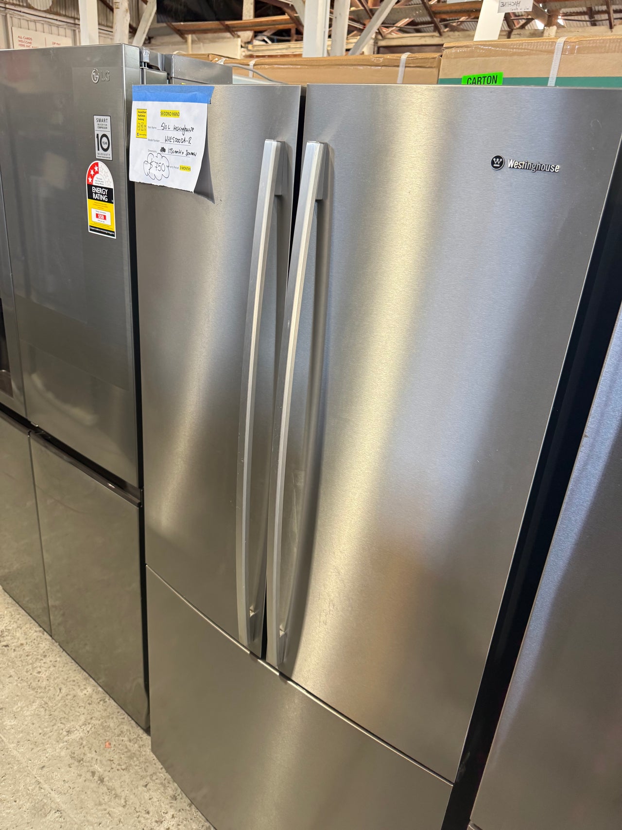 Second hand Westinghouse 510L 3 Door Fridge – Stainless Steel (WHE5000SA-R)