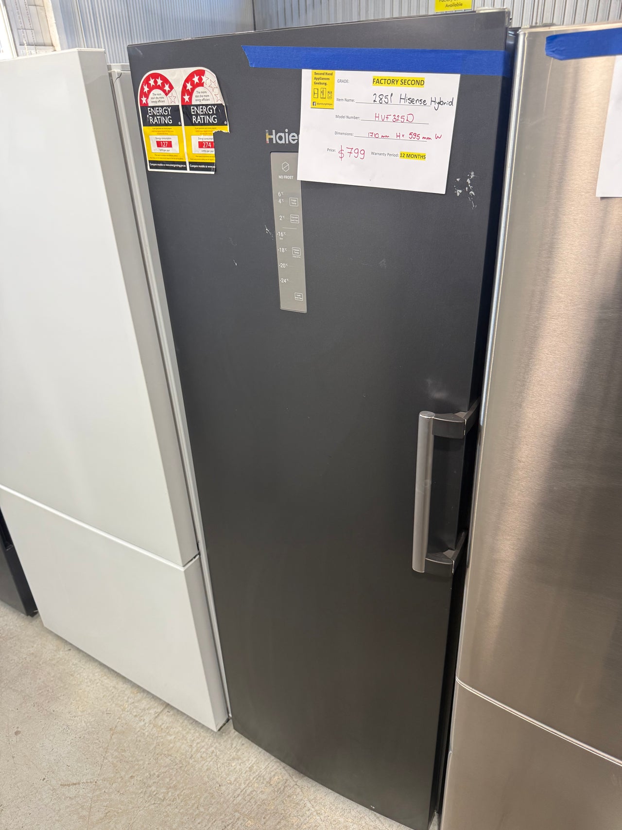 Factory second Haier HVF325DC 285-liter vertical freezer