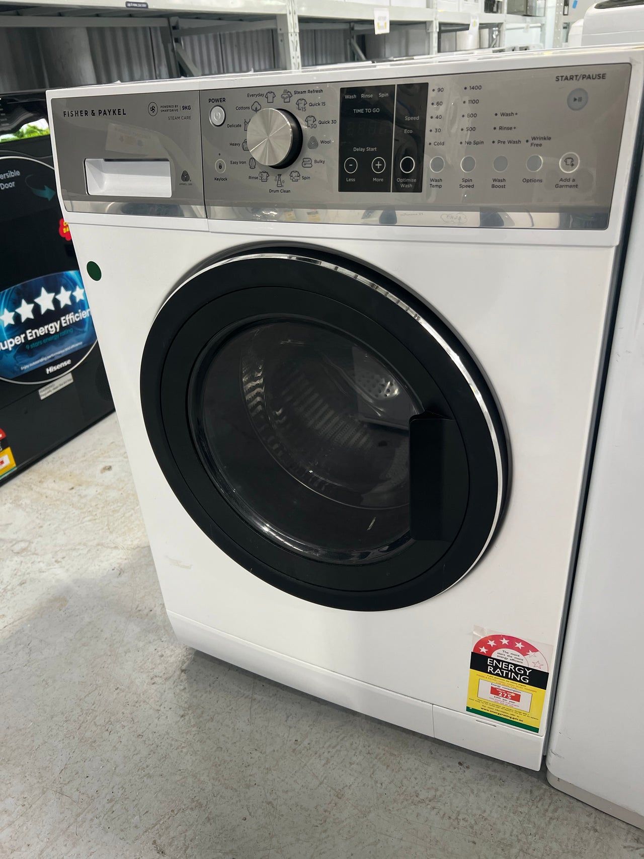 Factory second FISHER & PAYKEL 9KG FRONT LOADER WASHING MACHINE WH9060P3 - Second Hand Appliances Geebung
