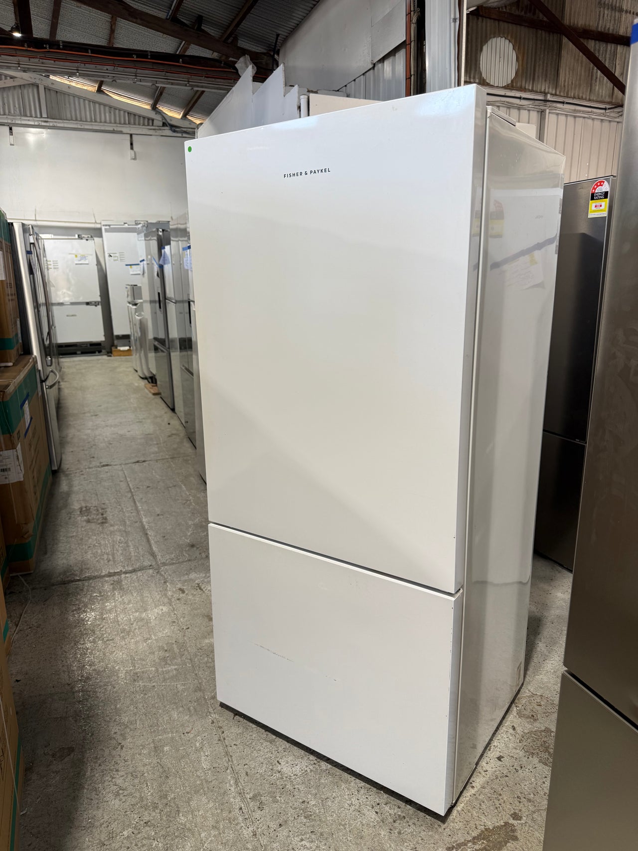 Second hand Fisher & Paykel 494L Bottom Mount Fridge – White (RF522BRPW6) with 12 months warranty