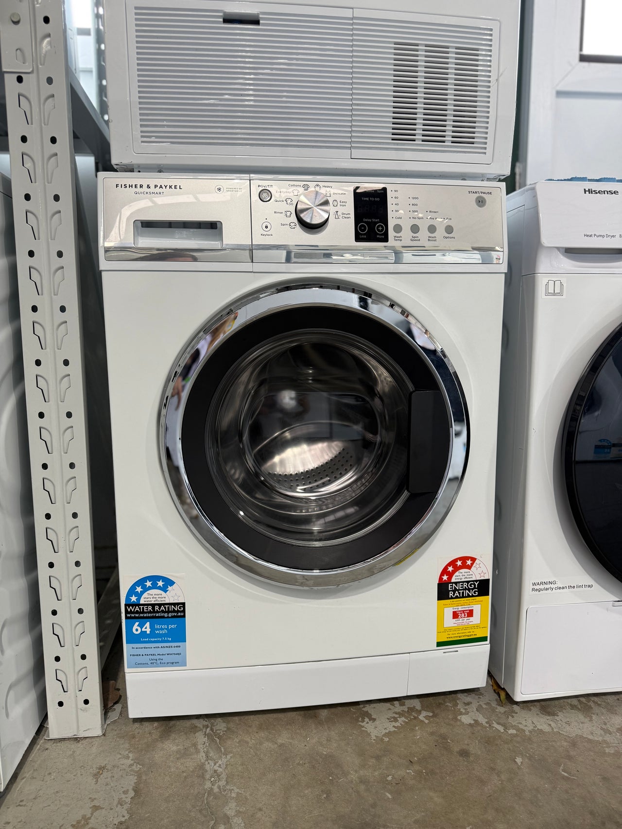 Second hand FISHER &PAYKEL 7.5KG QUICKSMART FRONT LOAD WASHING MACHINE WH7560J3 - Second Hand Appliances Geebung