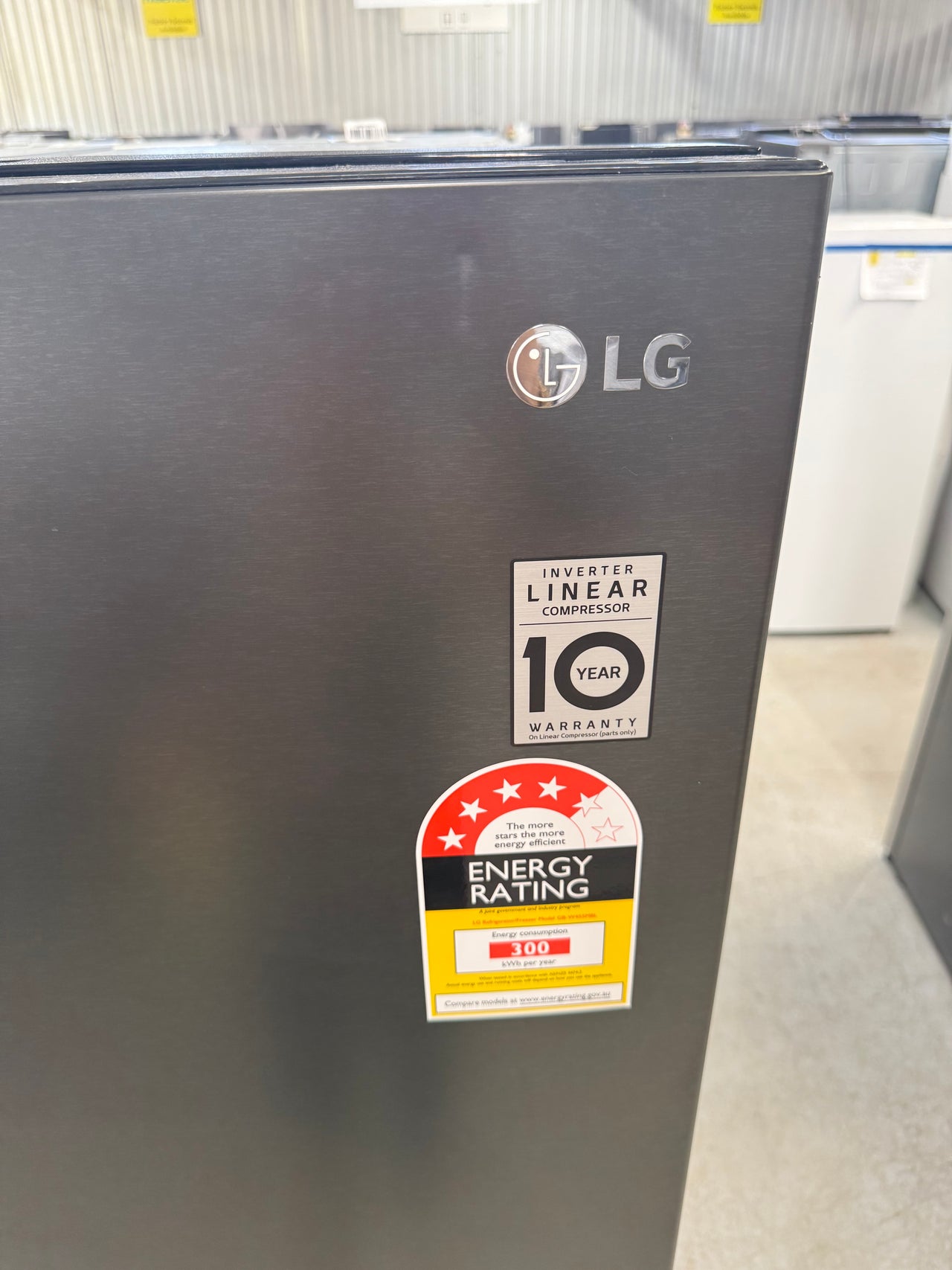 Factory second LG GB-W455MBL 420L Bottom Mount Fridge (Black)