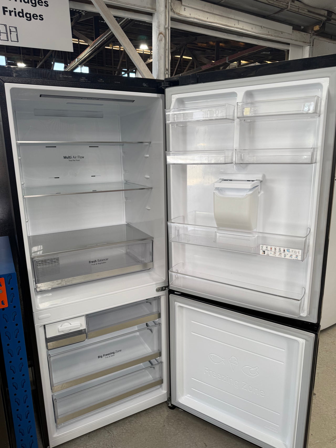 Factory second LG GB-W455MBL 420L Bottom Mount Fridge (Black)