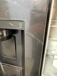 Thumbnail for Transportation damaged LG 635L Side-by-Side Fridge with Plumbed Ice & Water – Matte Black (GS-L600MBL)