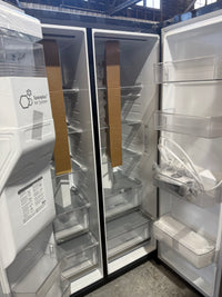 Thumbnail for Transportation damaged LG 635L Side-by-Side Fridge with Plumbed Ice & Water – Matte Black (GS-L600MBL)