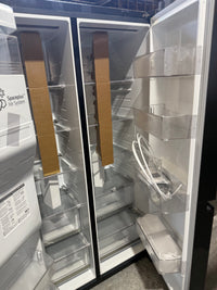 Thumbnail for Transportation damaged LG 635L Side-by-Side Fridge with Plumbed Ice & Water – Matte Black (GS-L600MBL)