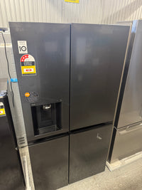 Thumbnail for Transportation damaged LG 635L Side-by-Side Fridge with Plumbed Ice & Water – Matte Black (GS-L600MBL)