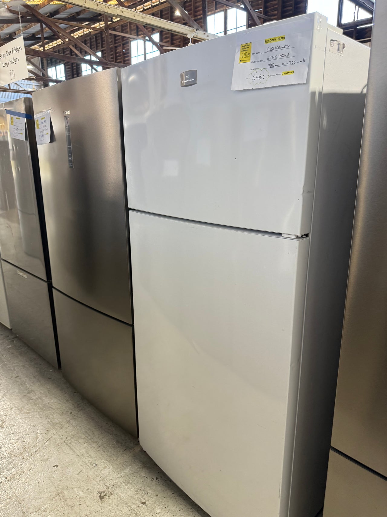 Second hand Kelvinator 536L Top Mount Refrigerator MODEL NO: KTM5402WA