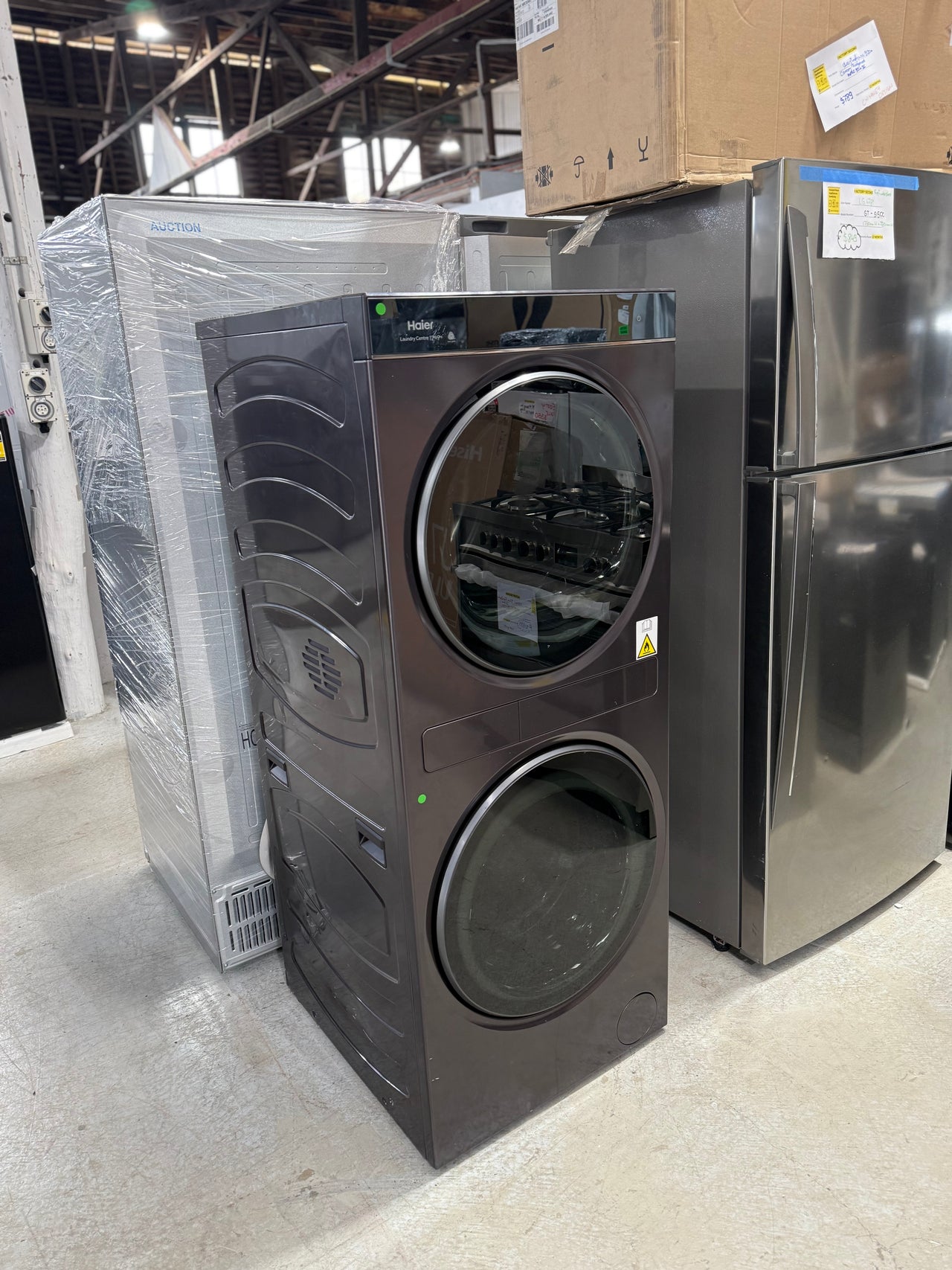 Factory second Haier HLC1290CTB1 12kg Washer + 9kg Heat Pump Dryer Laundry Centre - Second Hand Appliances Geebung