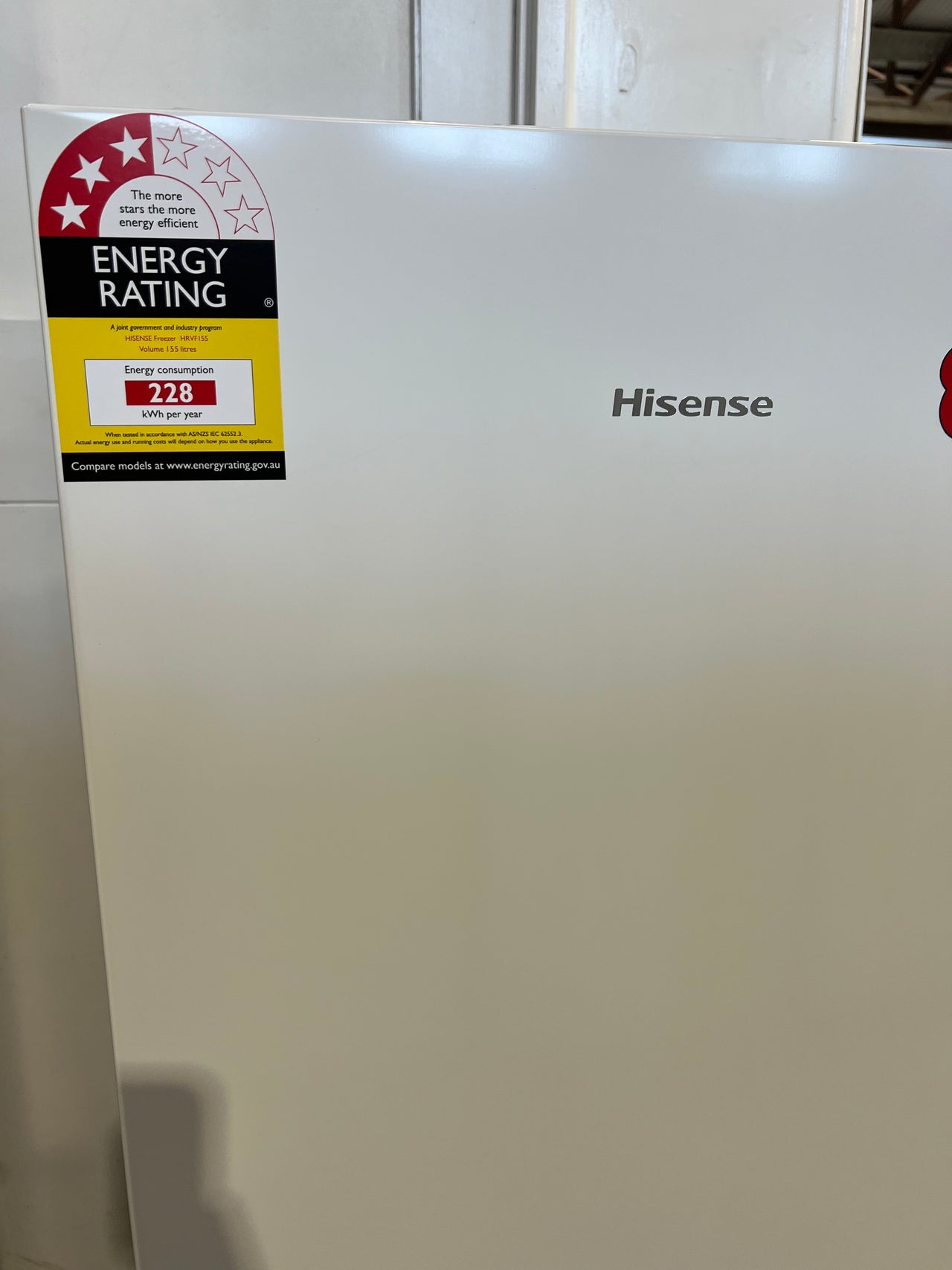 Factory second Hisense 155L Vertical Freezer HRVF155 - Second Hand Appliances Geebung
