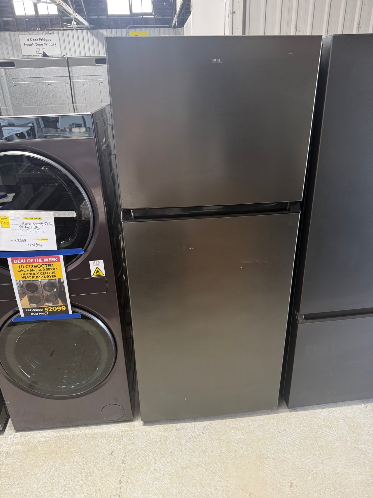 Factory Second TCL 420L Top Mount Fridge – Galaxy Grey (P491TMS)