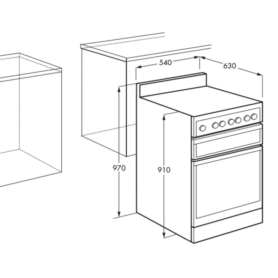 Factory second Chef 54cm Electric Freestanding Cooker – CFE547SBB