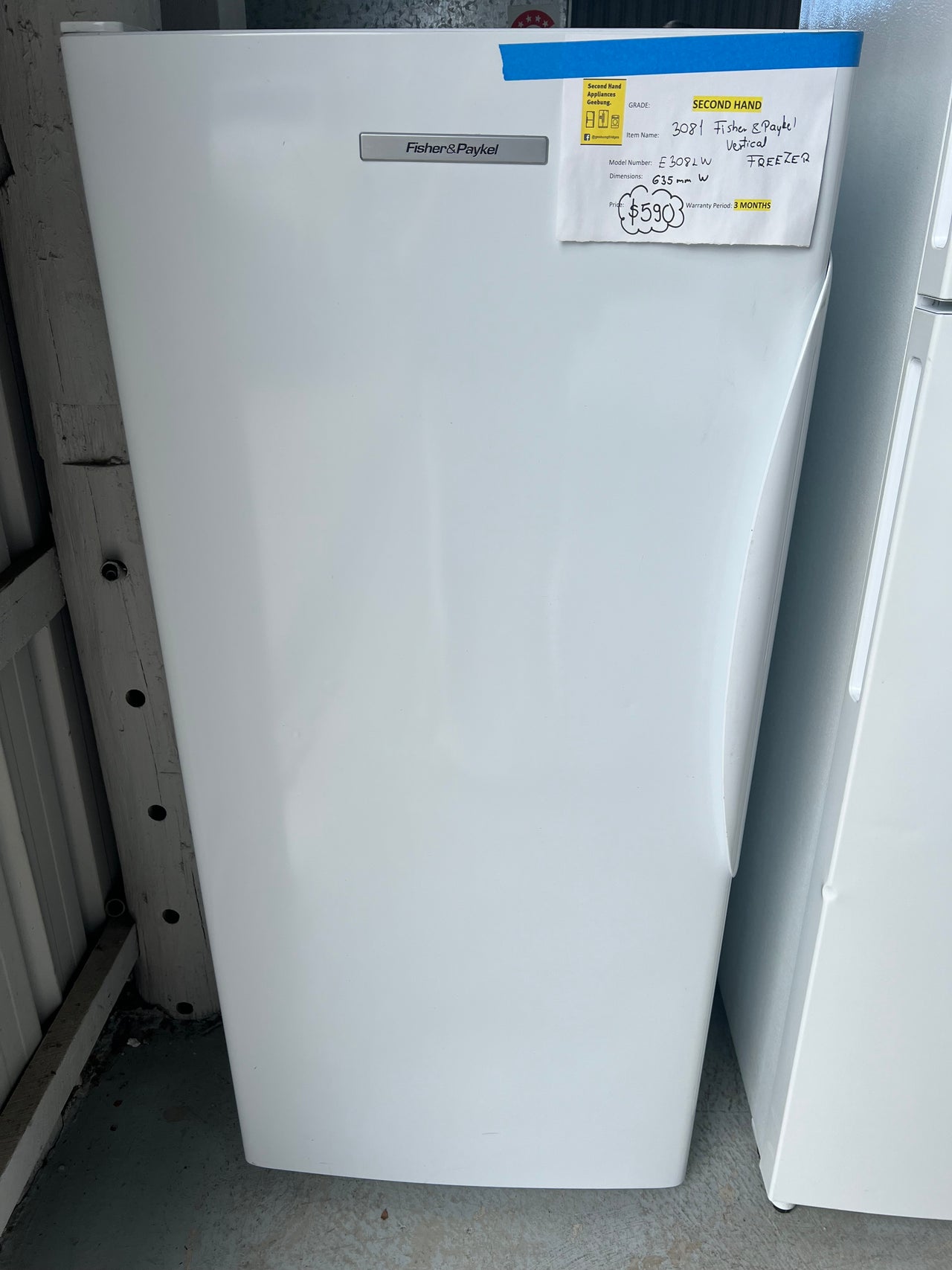 Second hand Fisher & Paykel E308LW 304L Upright Freezer - Second Hand Appliances Geebung