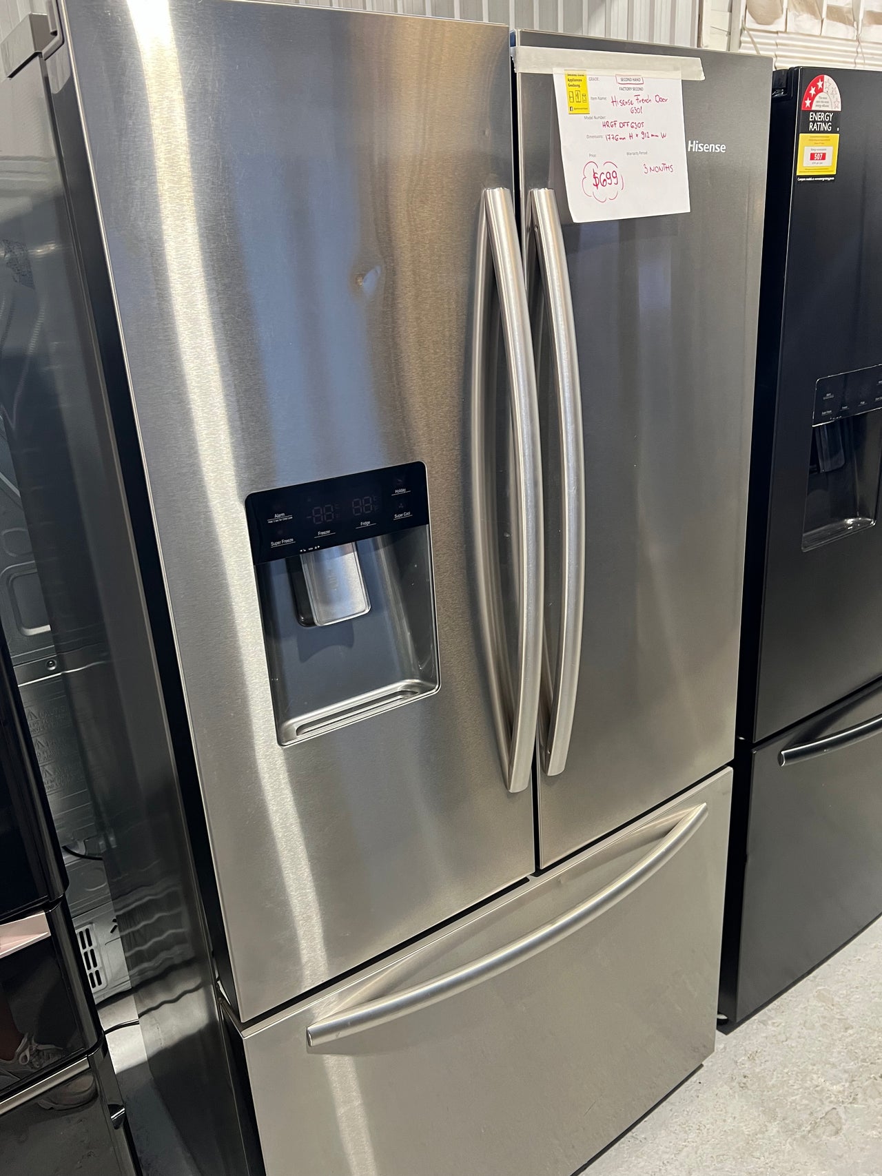 Second hand Hisense HR6FDFF630S 630L French Door Fridge - Second Hand Appliances Geebung