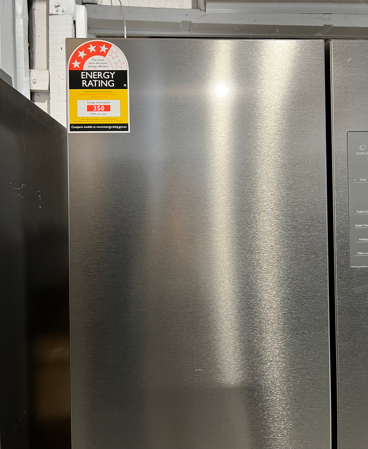 Factory second Haier 463L Quad Door Refrigerator Stainless Steel HRF530YS/ 4 star energy rating - Second Hand Appliances Geebung