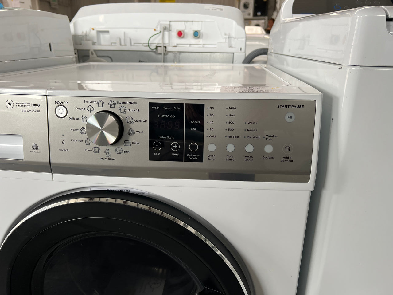 Factory second Fisher &amp; Paykel 8kg Series 5 Front Load Washing Machine with Steam Refresh Model: WH8060P3 - Second Hand Appliances Geebung