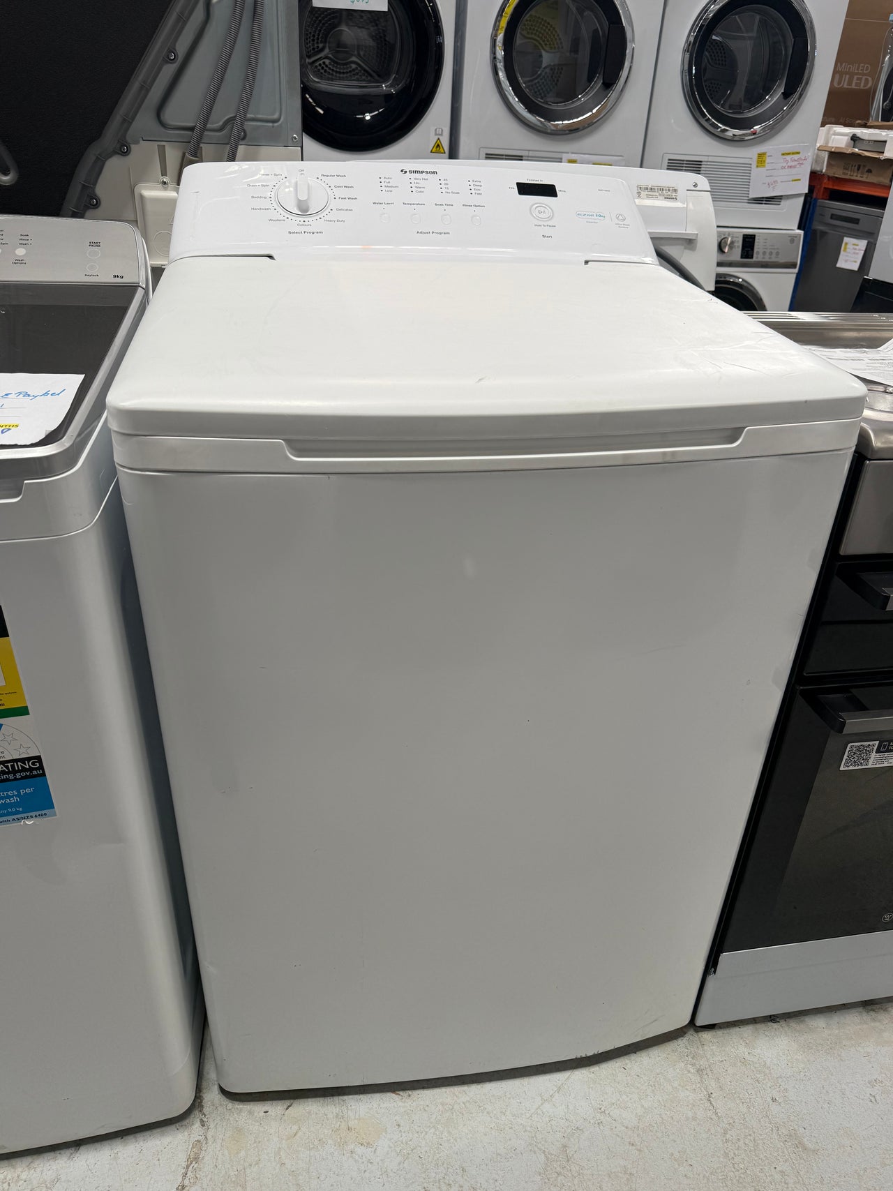 Second hand Simpson 10kg Top Load Washing Machine – Model SWT1042A - Second Hand Appliances Geebung