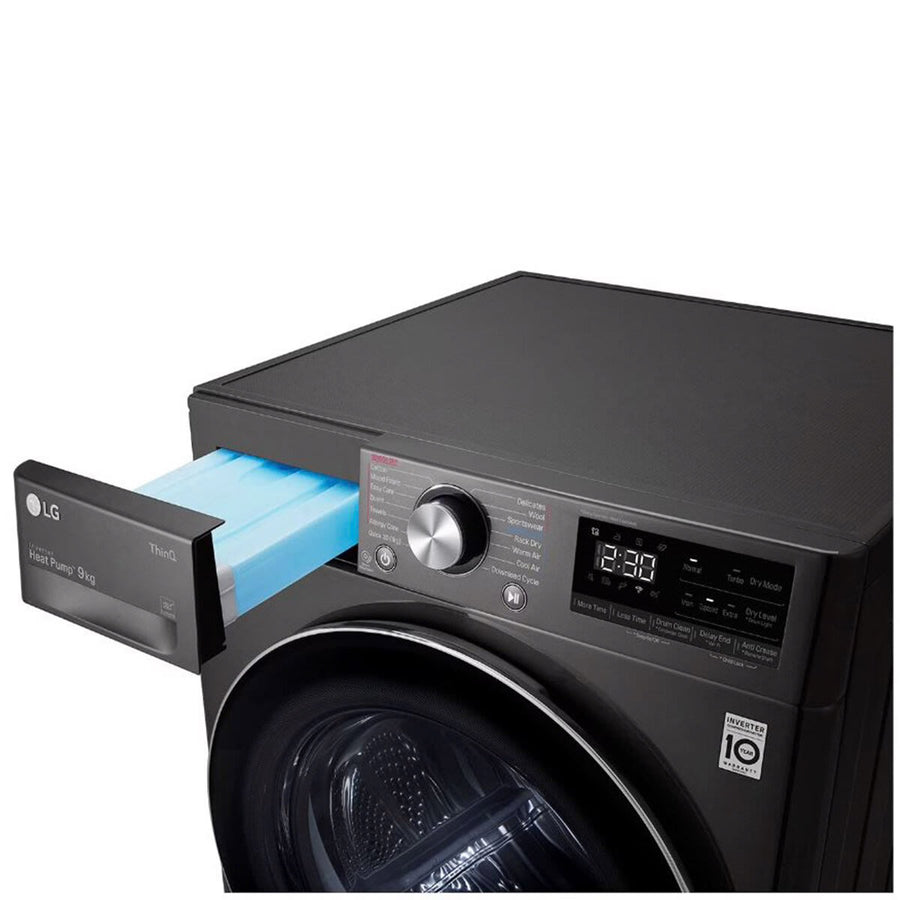 Factory second LG 9kg Heat Pump Dryer – Black Steel  DVH9-09B