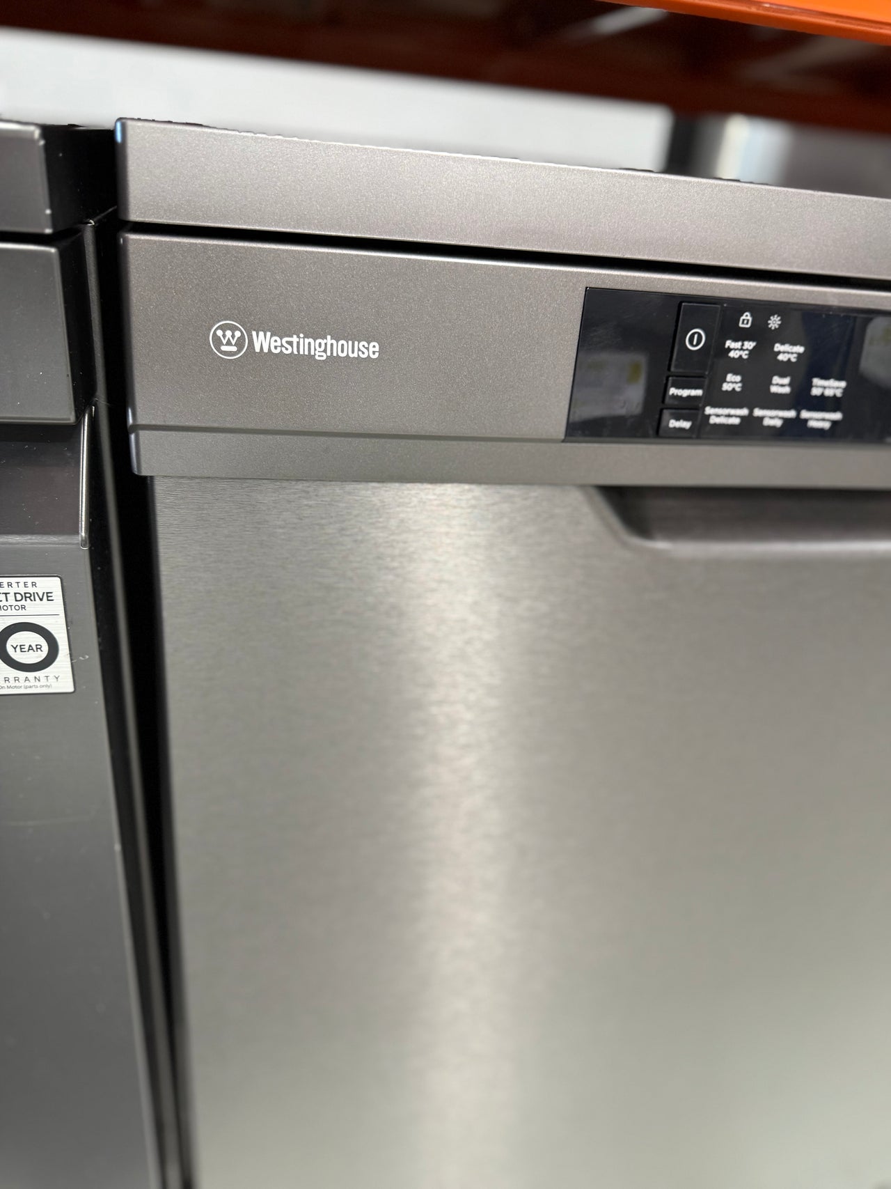 Factory second Westinghouse 60cm Freestanding Dishwasher – Dark Stainless Steel WSF6608KXB - Second Hand Appliances Geebung