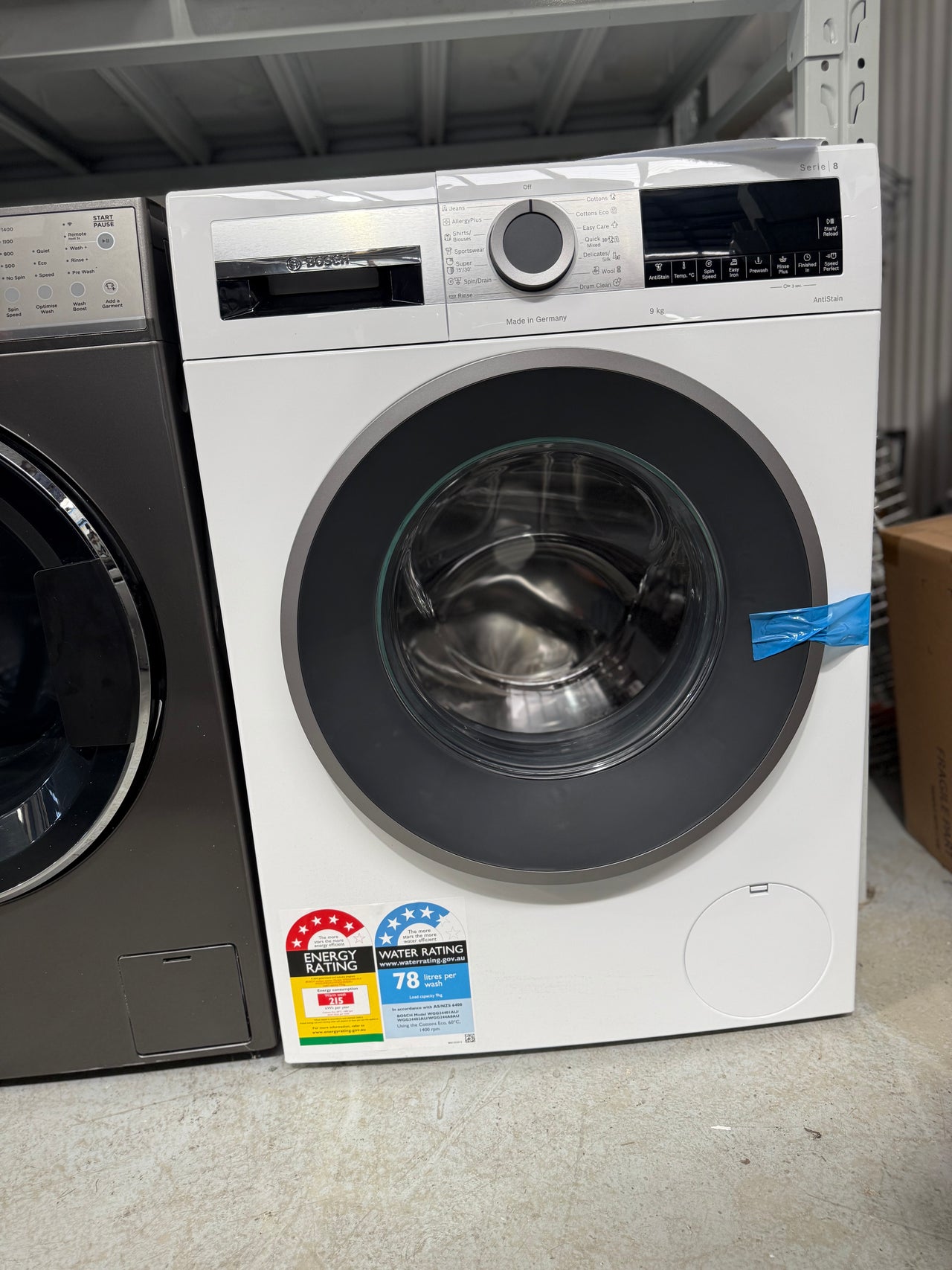 Transportation damaged Bosch 9kg Front Load Washer Model: WGG24402AU