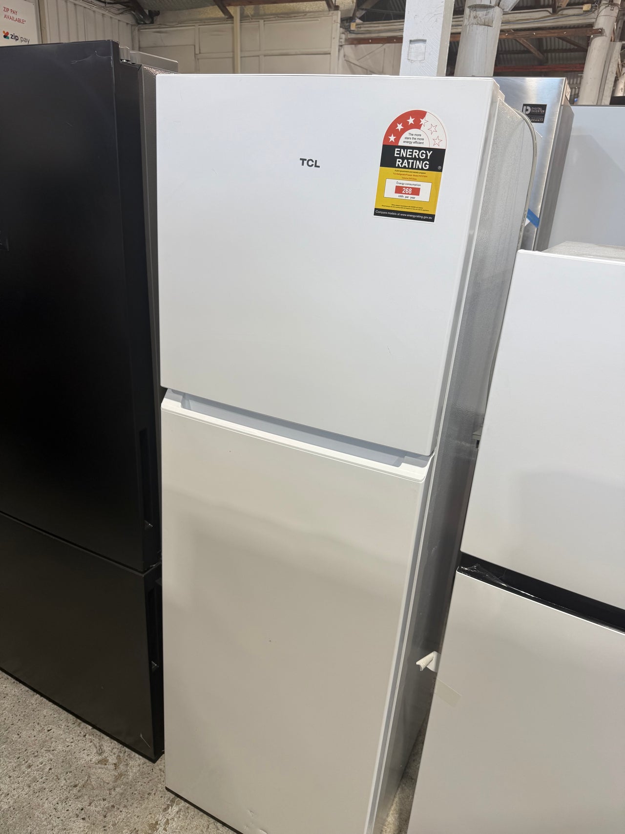 Factory second TCL P272TMW 249L Top Mount Refrigerator – White