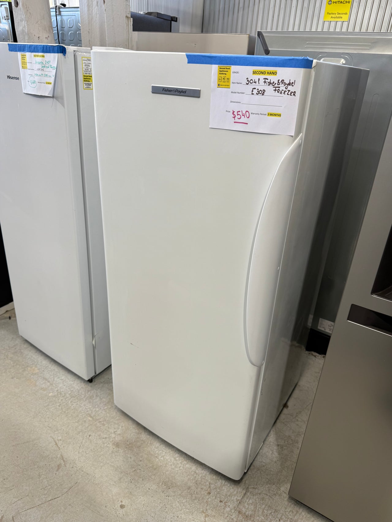 Second hand Fisher & Paykel E308LW1 304L upright vertical freezer - Second Hand Appliances Geebung