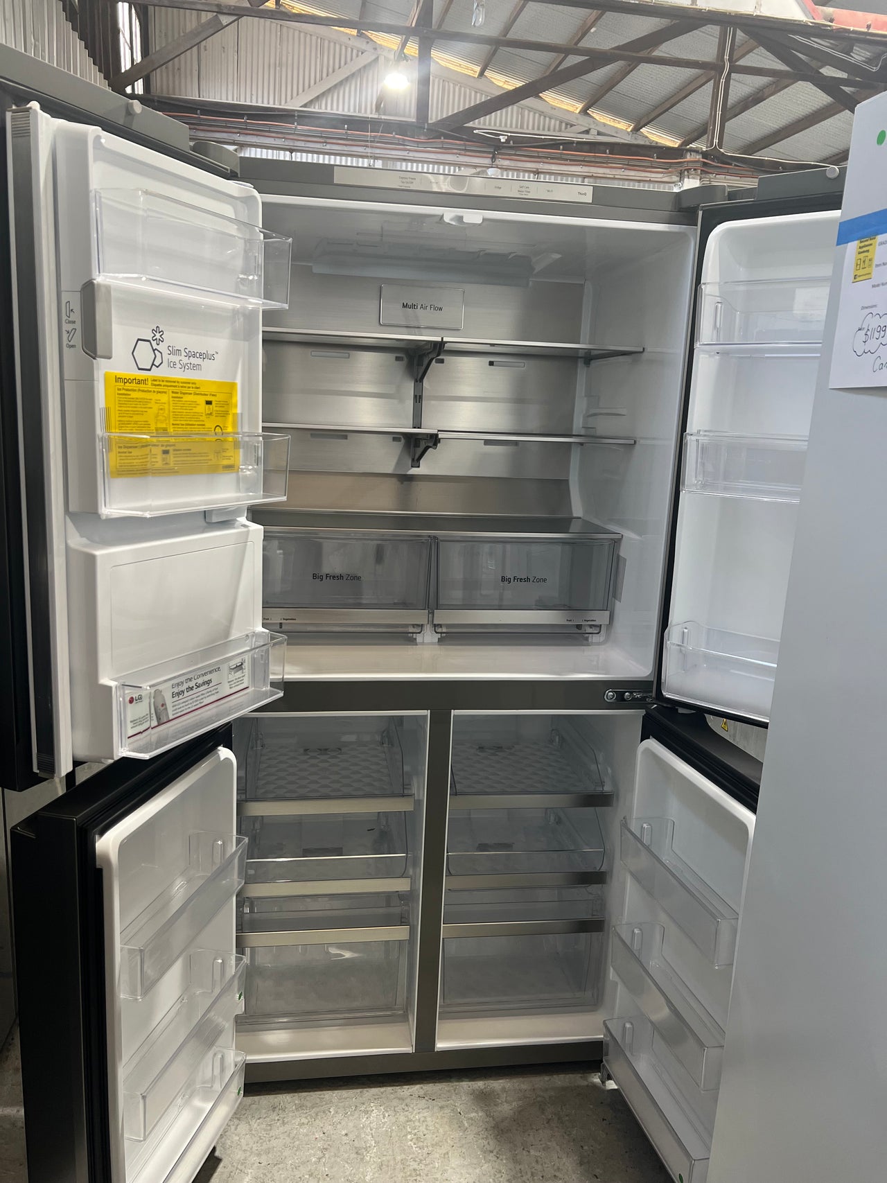 Transportation damaged The LG 637 litre French Door Fridge with Ice and Water GF-L700PL - Second Hand Appliances Geebung