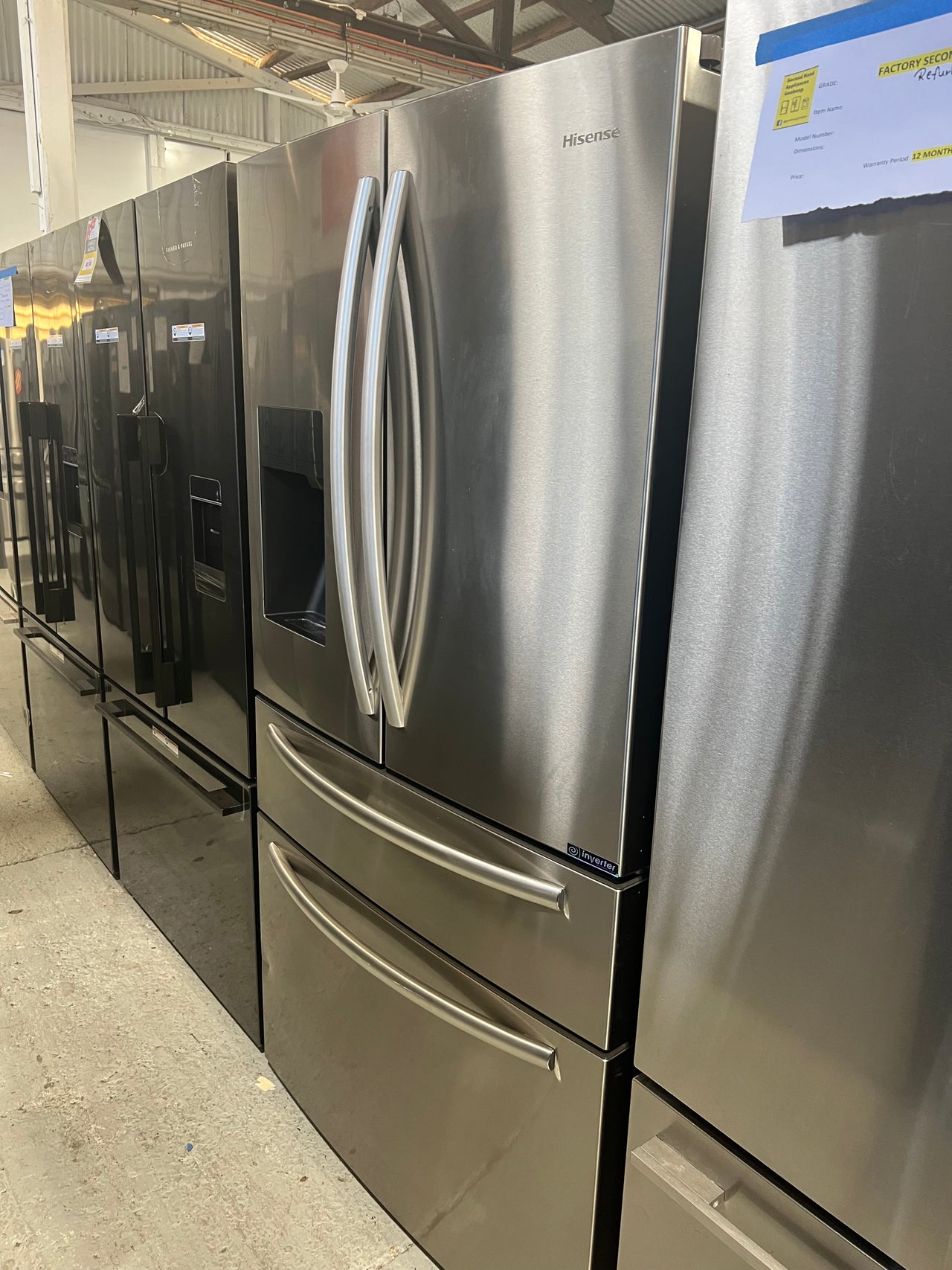 Second hand HISENSE 701L FRENCH DOOR STAINLESS STEEL FRIDGE with 12 months warranty - Second Hand Appliances Geebung