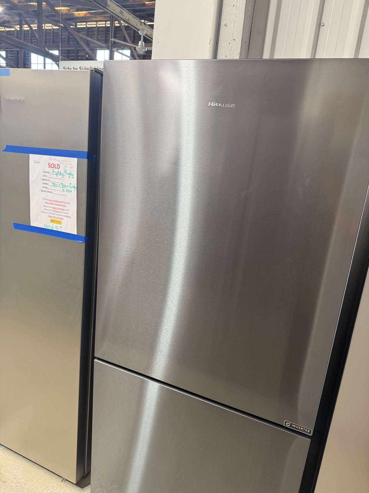 Factory Second Hisense 503L Bottom Mount Fridge – Stainless Steel (HRBM503E)