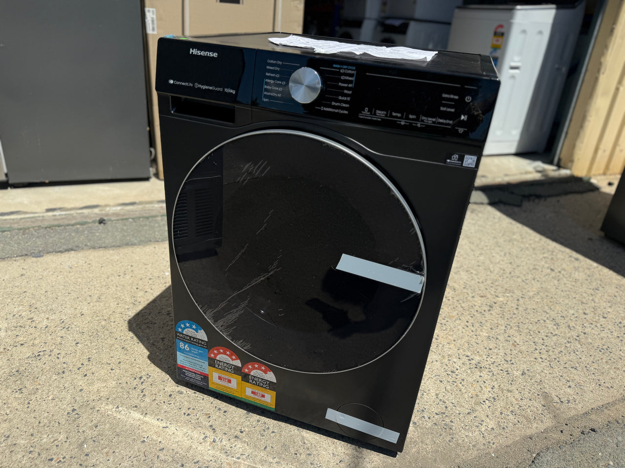 Transportation damaged Hisense HCF7S1014B 10kg / 6kg Series 7 Front Load Washer Dryer Combo – Charcoal Black