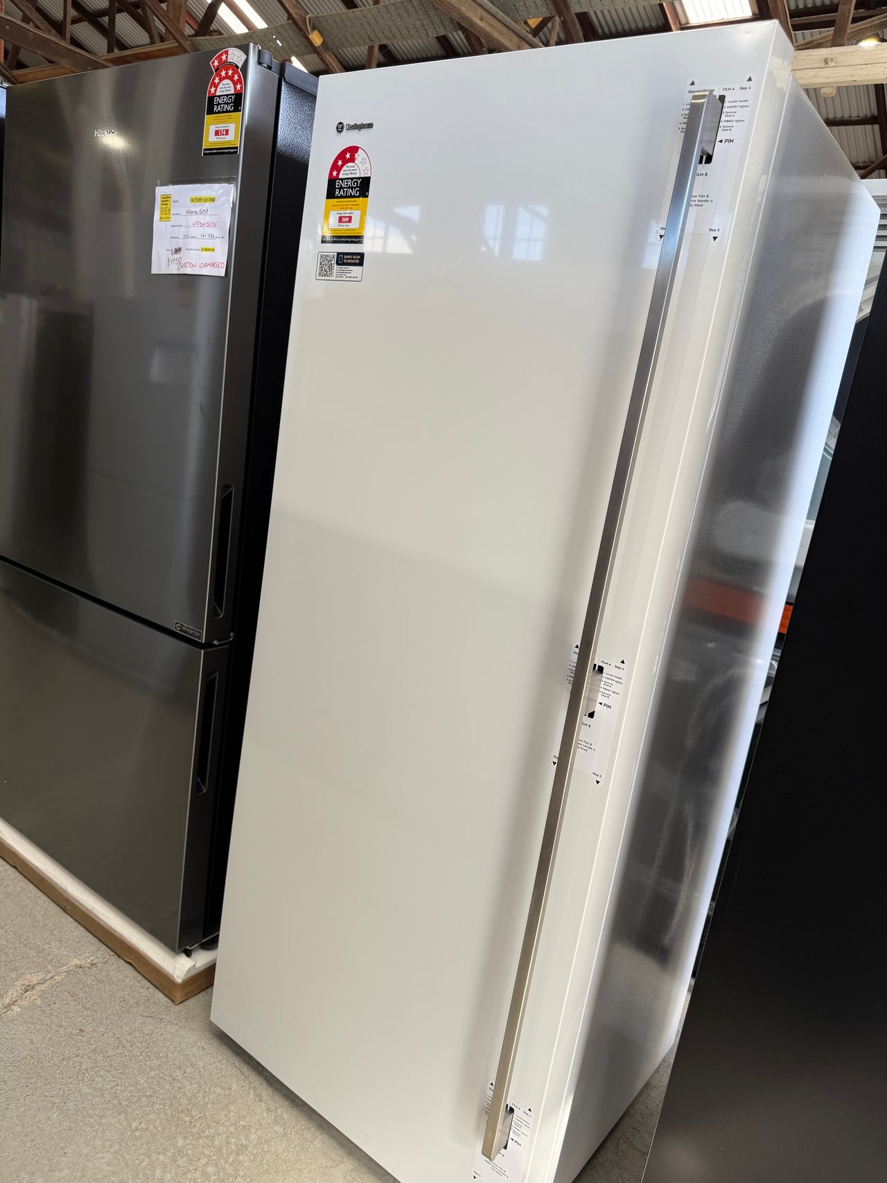 Factory second Westinghouse 388 L Vertical Freezer – Model WFB4204WC