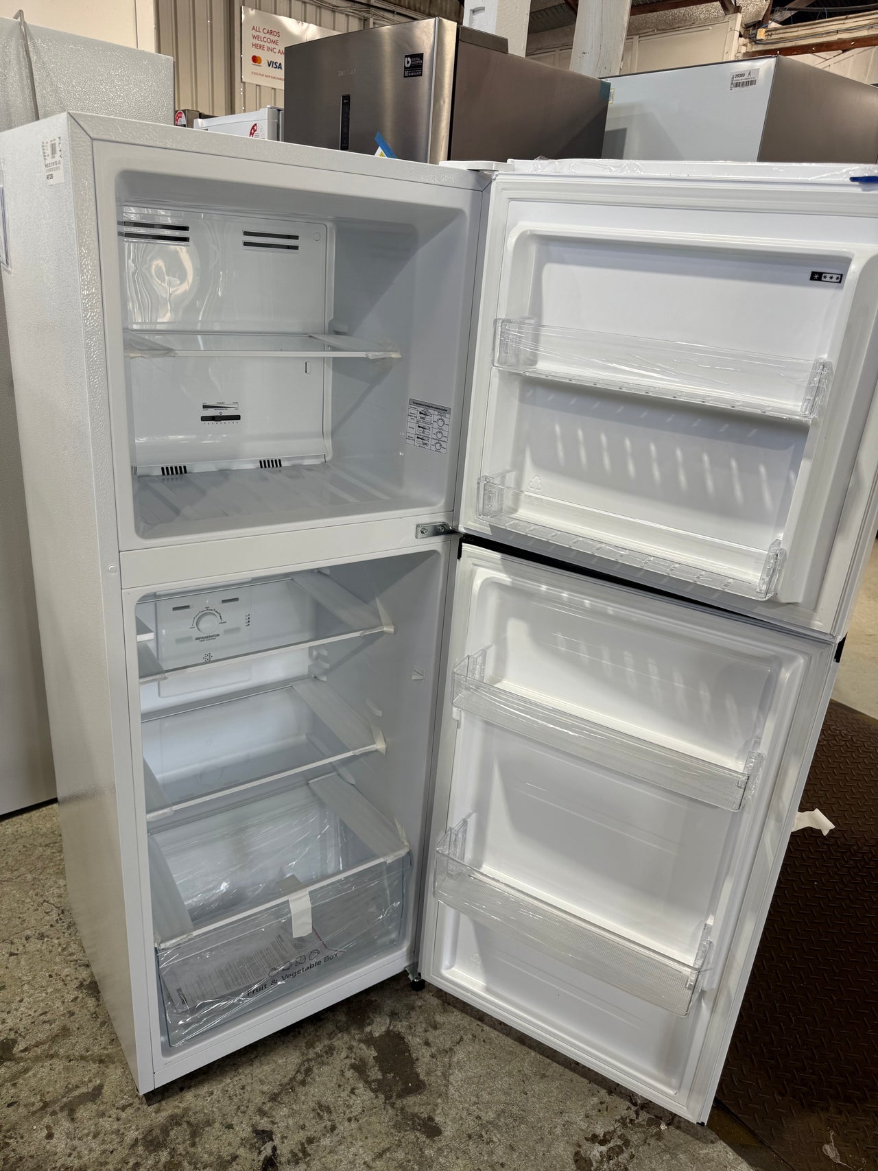 Transportation damaged Hisense HRTF206 205L Top Mount Refrigerator – White