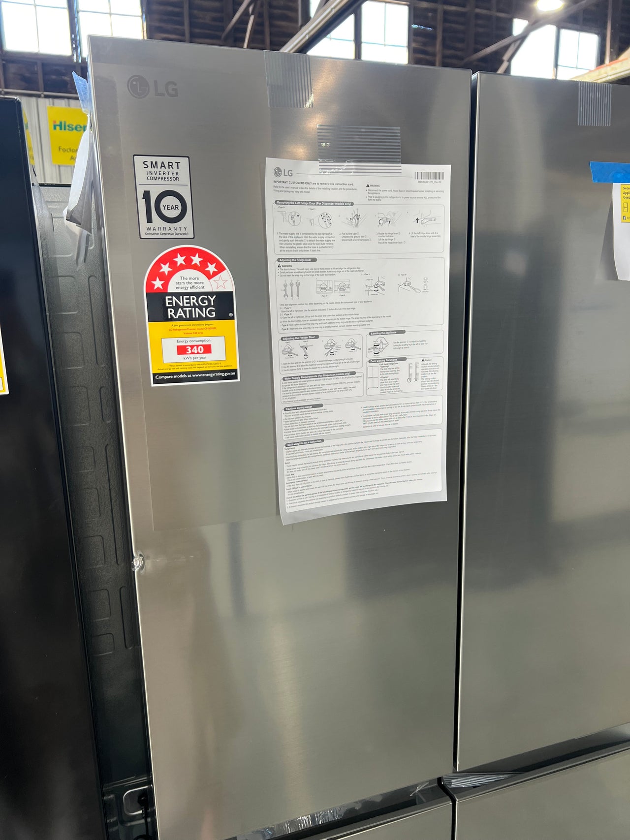 Transportation damaged LG 530L French Door Refrigerator GF-B505PL - Second Hand Appliances Geebung