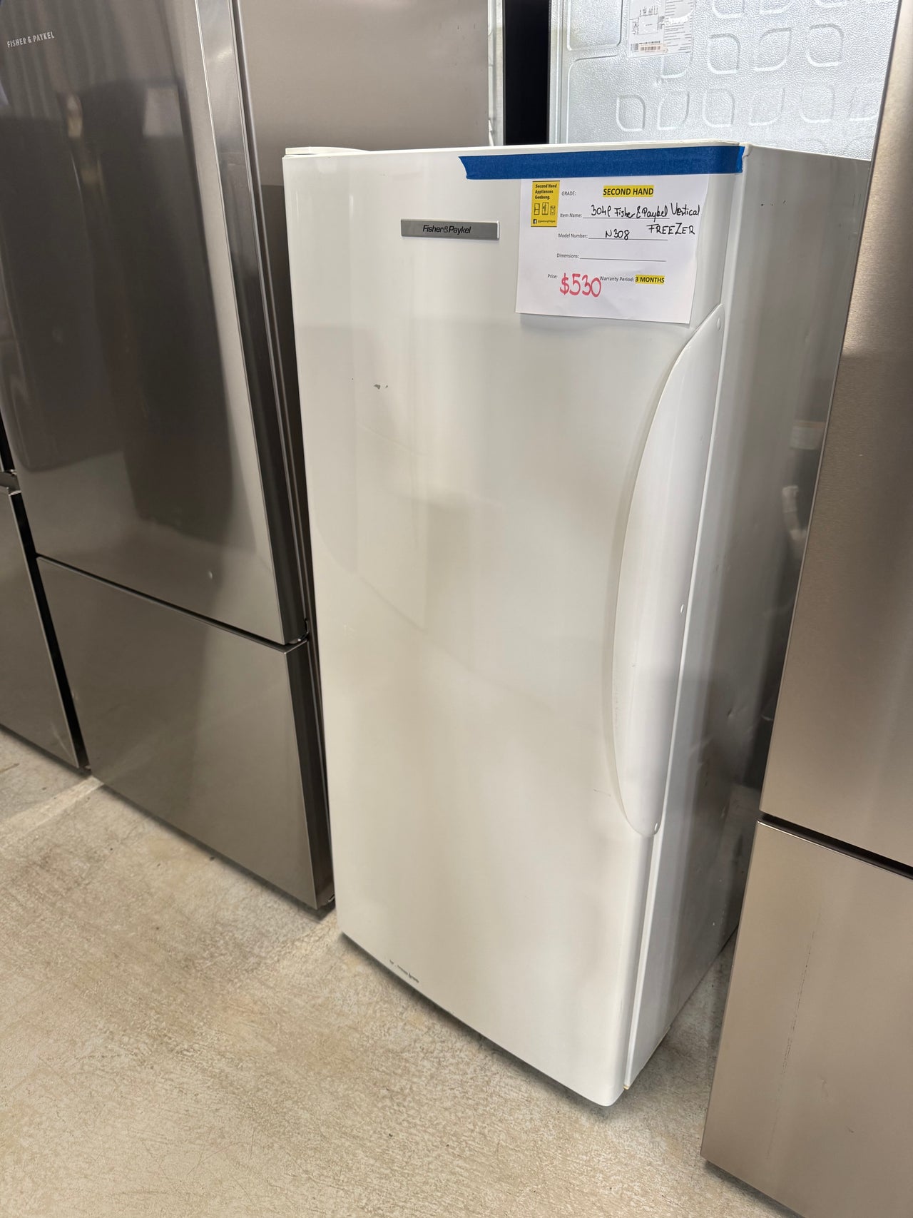 Second Hand Fisher Paykel upright freezer N308