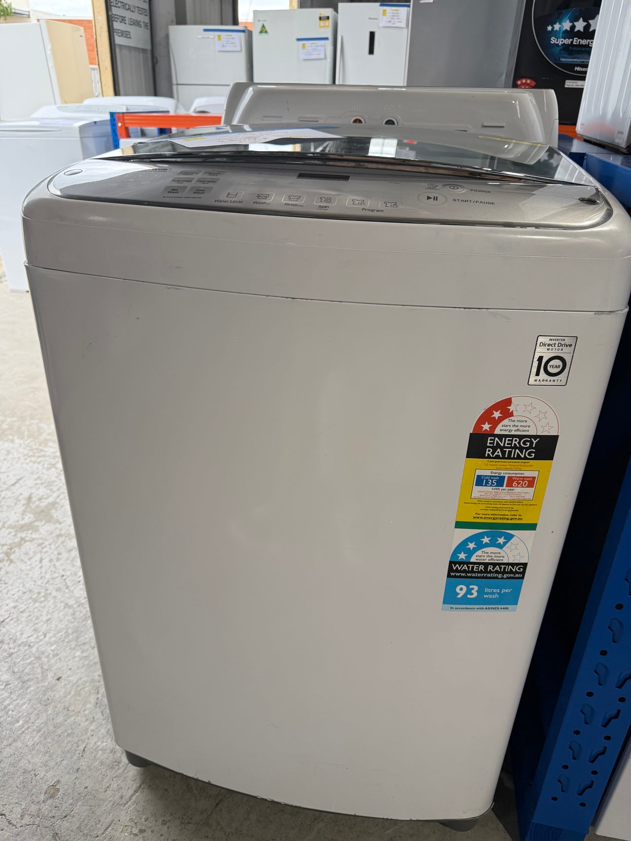 Second hand LG WTG9032WF 9kg top load washing machine