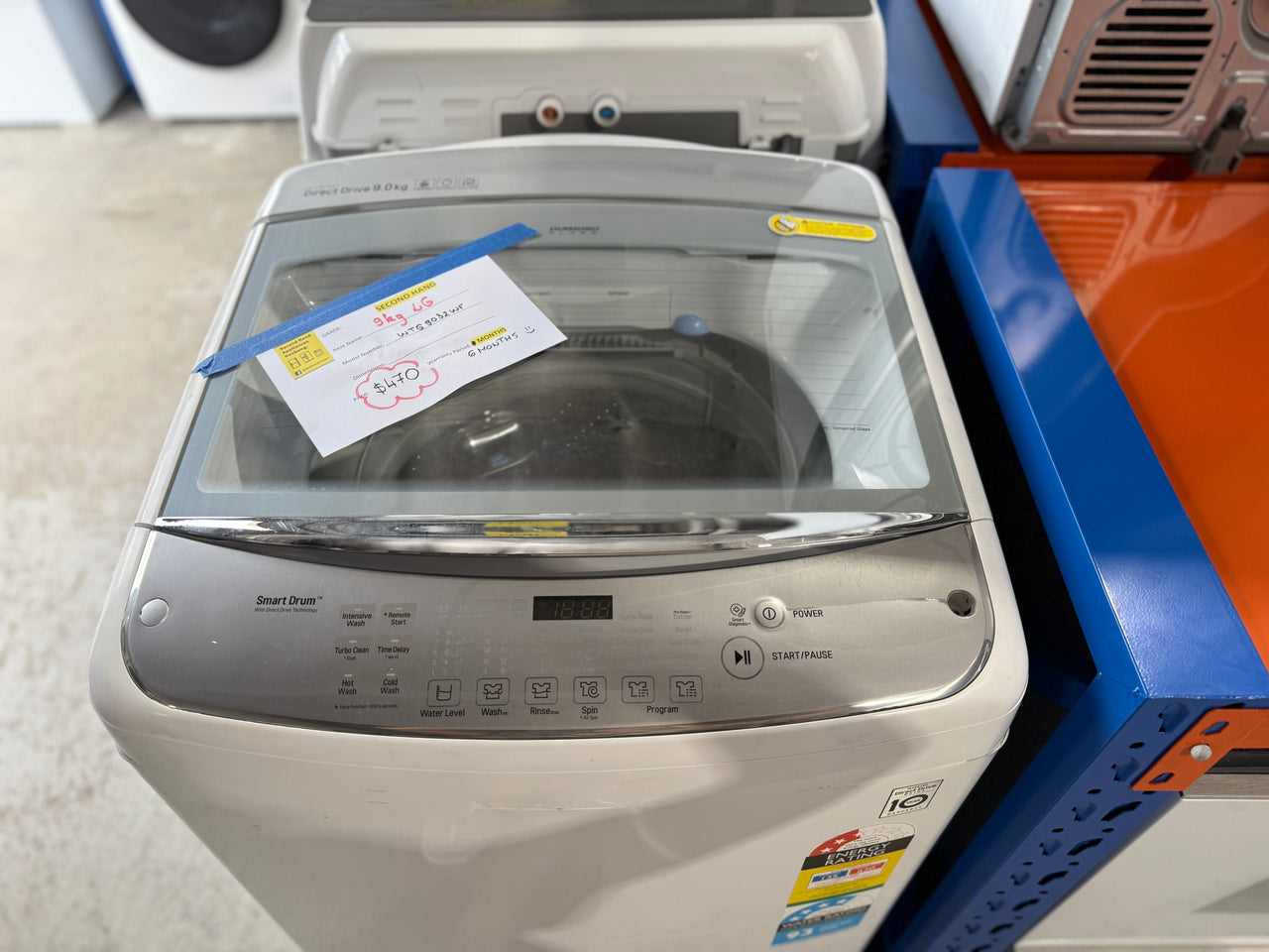 Second hand LG WTG9032WF 9kg top load washing machine