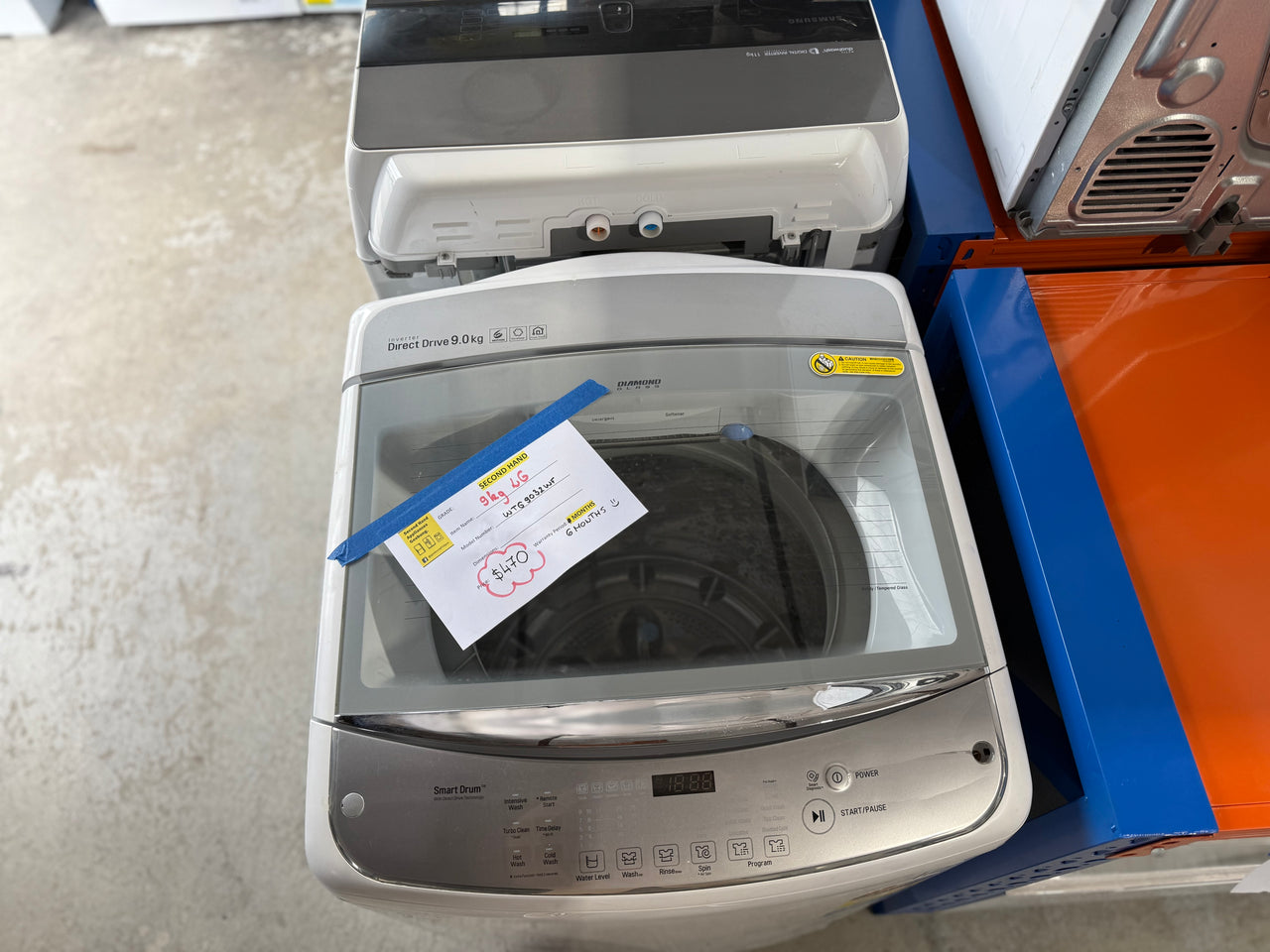 Second hand LG WTG9032WF 9kg top load washing machine