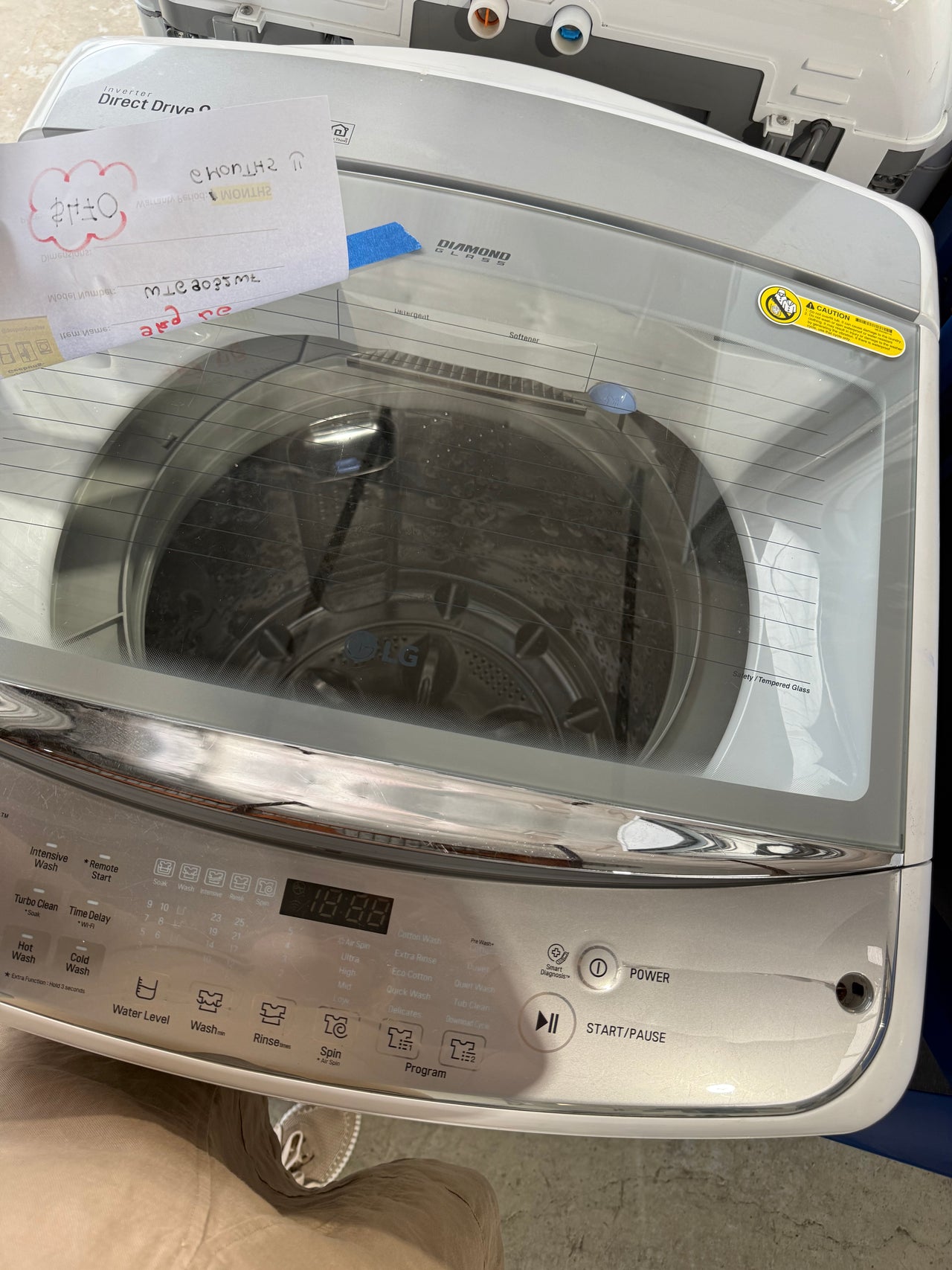 Second hand LG WTG9032WF 9kg top load washing machine