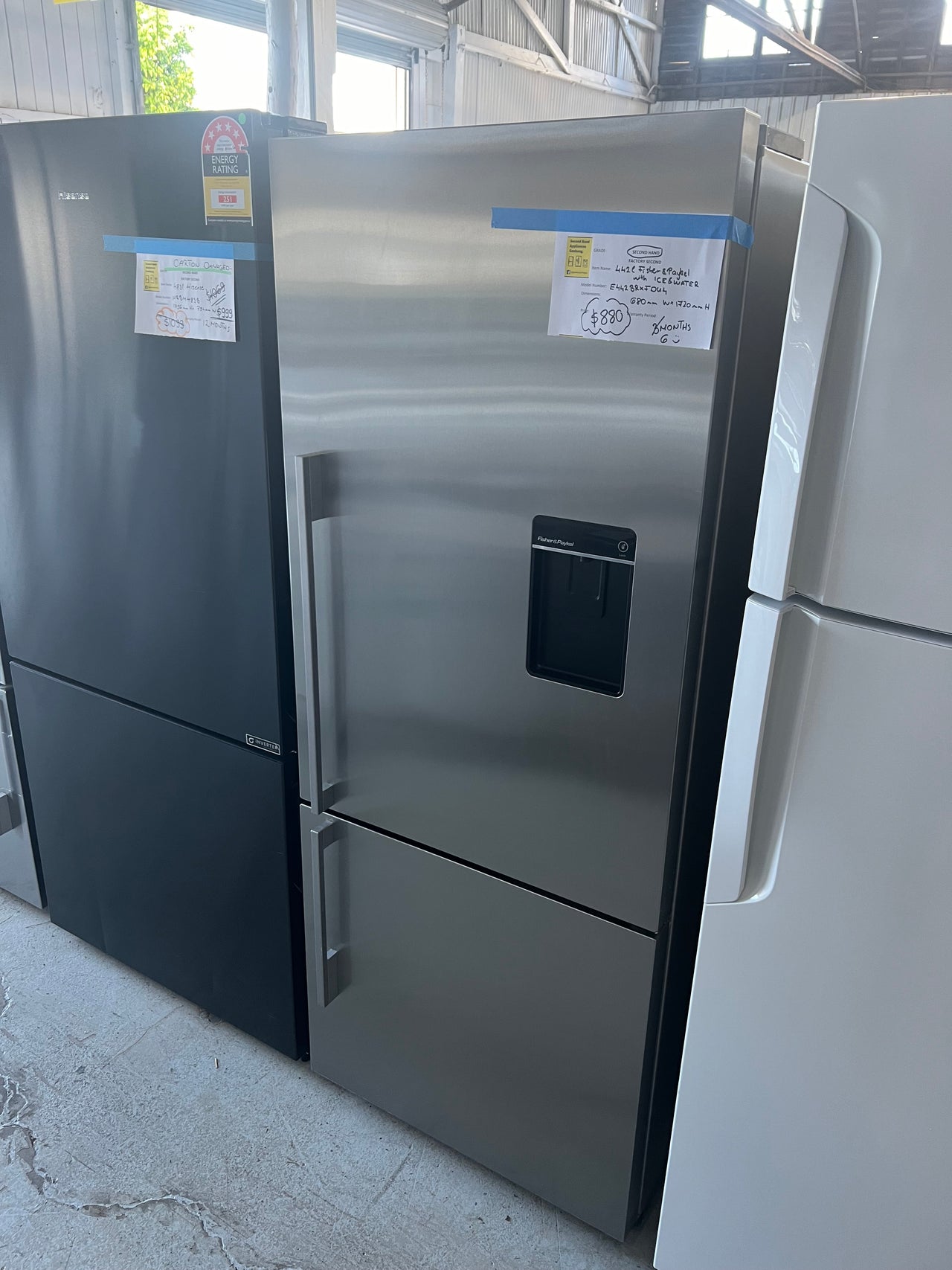 Second hand Fisher & Paykel E442BRXFDU4 442L Fridge with ice&water dispenser - Second Hand Appliances Geebung