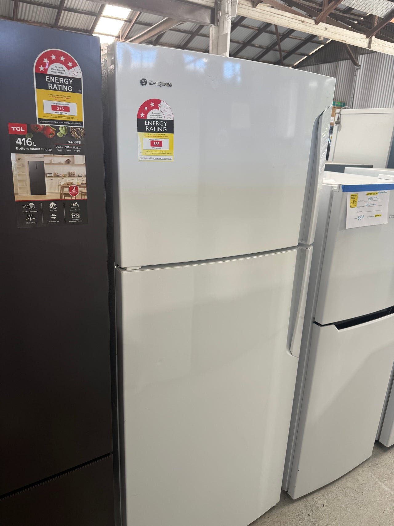 Second hand Westinghouse Fridge 460L Top Mount White Model: WTB4600WA