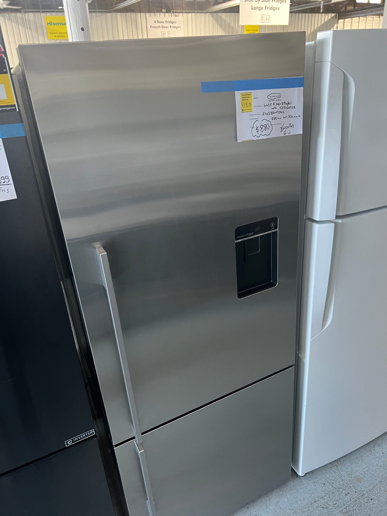 Second hand Fisher & Paykel E442BRXFDU4 442L Fridge with ice&water dispenser - Second Hand Appliances Geebung