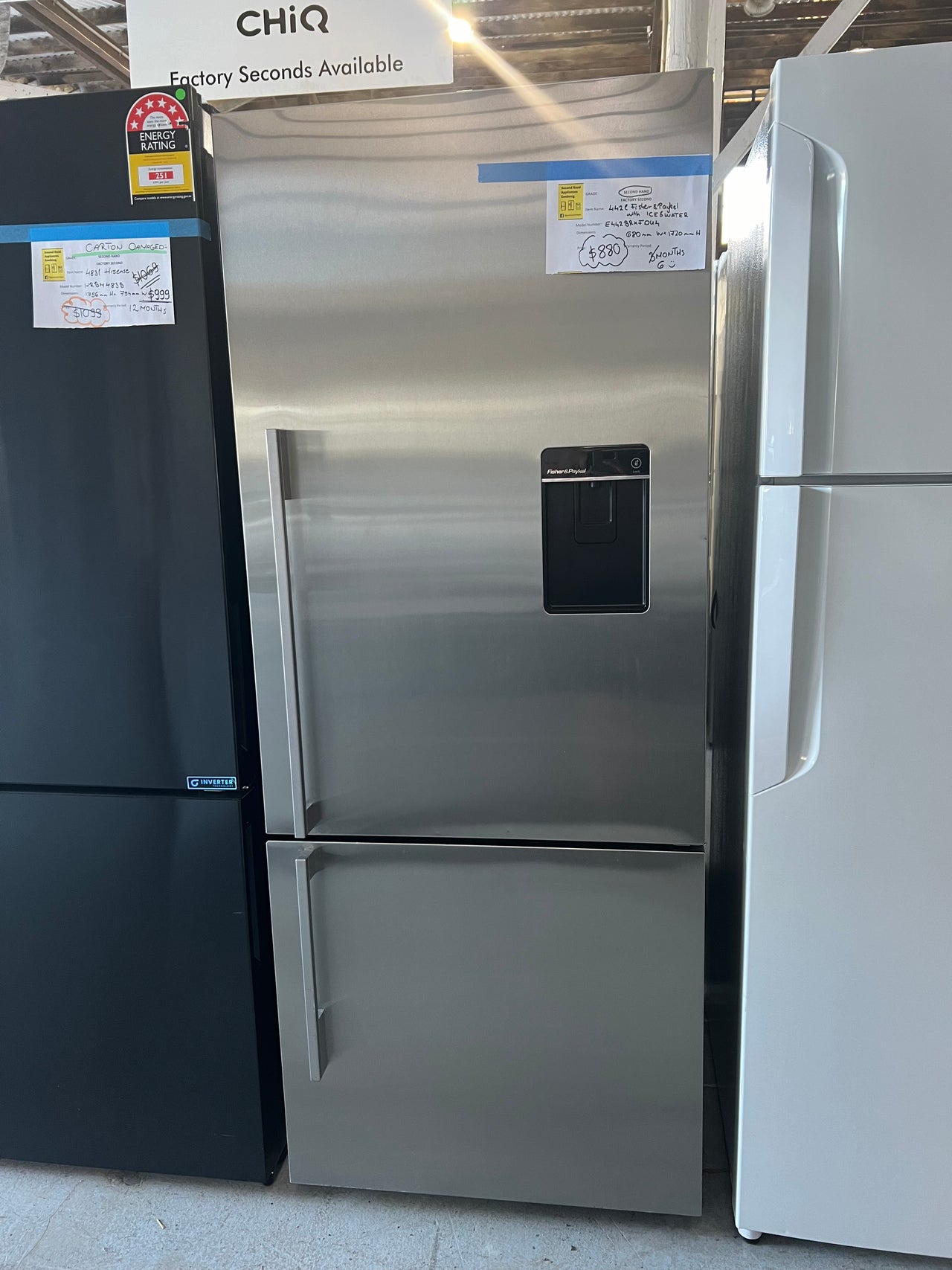 Second hand Fisher & Paykel E442BRXFDU4 442L Fridge with ice&water dispenser - Second Hand Appliances Geebung