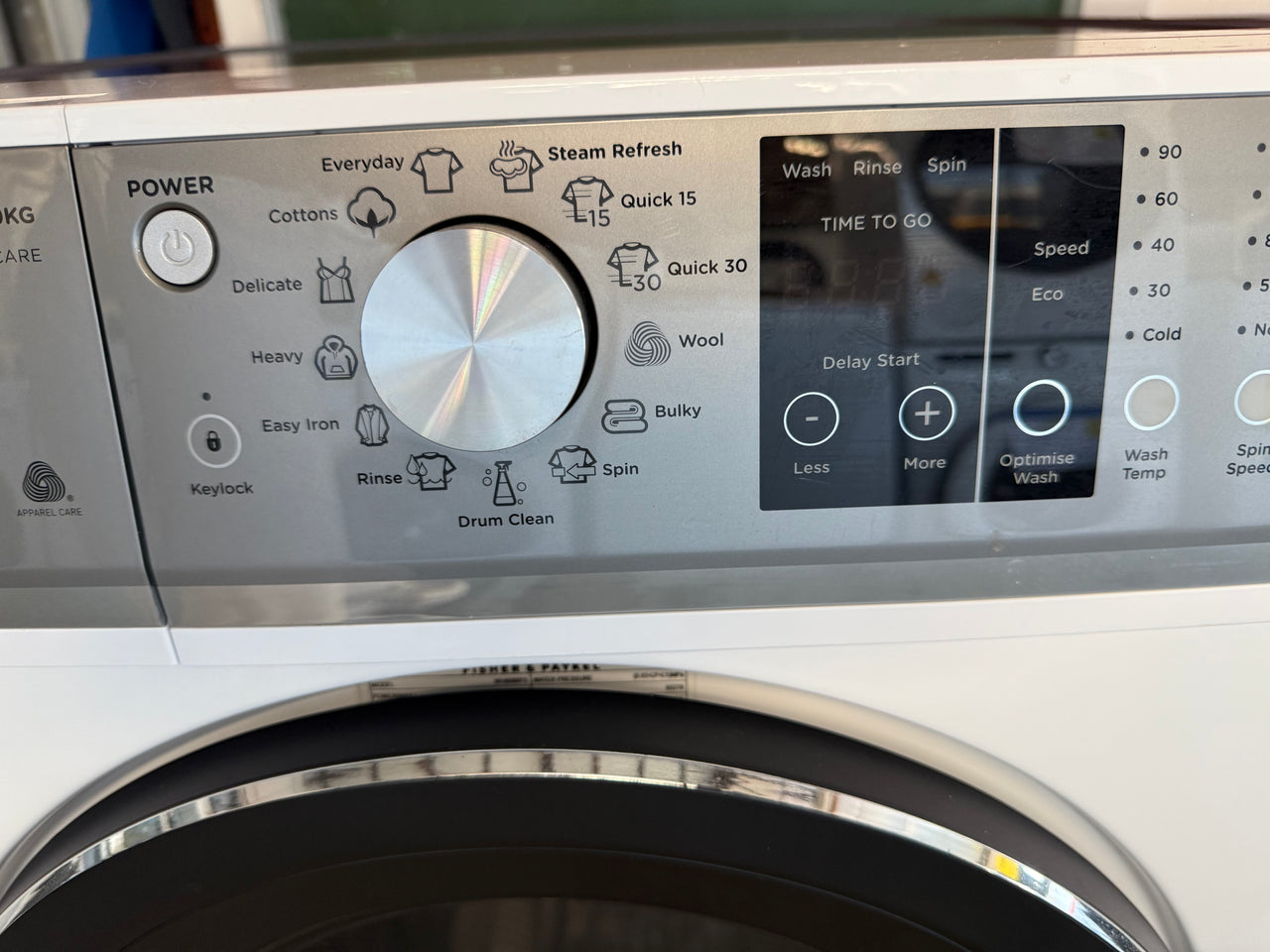 Factory second FISHER &PAYKEL 9KG FRONT LOADER WASHING MACHINE Model: WH9060P3