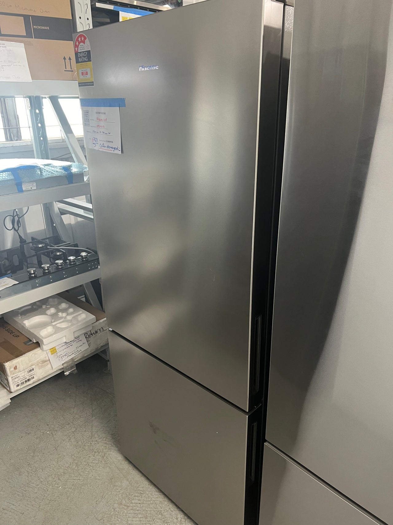 Hisense 417L Bottom Mount Refrigerator HRBM417S Outside