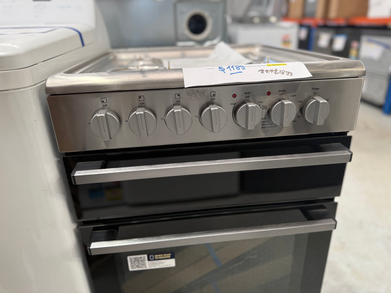 Factory second Westinghouse WFE512SC 54 cm Dual Fuel Freestanding Cooker – Stainless Steel