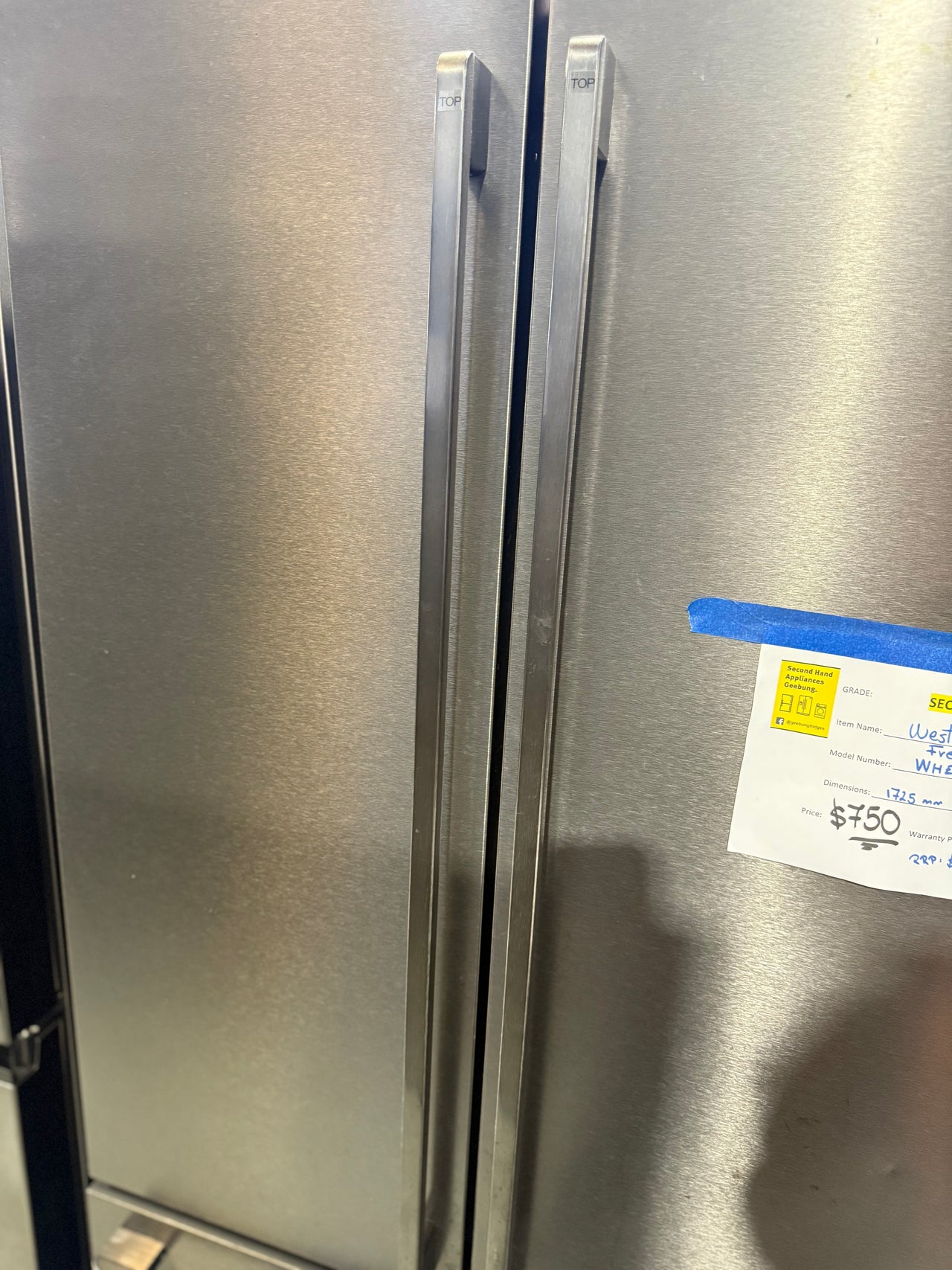 Second hand Westinghouse WHE5204BC 491L French Door Fridge